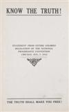 (CIVIL RIGHTS.) ROOSEVELT, COLONEL THEODORE. ”The Negro Question. Attitude of the Progressive Party toward the Colored Race, Chicago, A